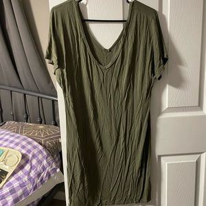 Olive Green T-shirt Dress